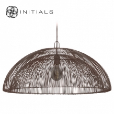 Hanging Lamp  Moire Dome Iron Wire Metallic Brown