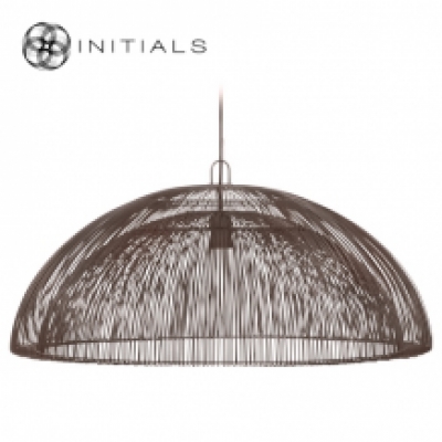 Hanging Lamp  Moire Dome Iron Wire Metallic Brown