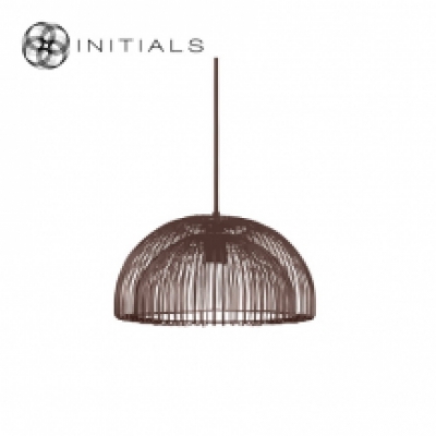 Hanging Lamp Small Moire Dome Iron Wire Metallic Brown