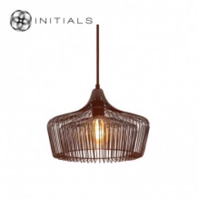 Hanging Lamp Small Moire Factory Iron Wire Metallic Brown