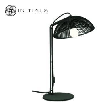 Table Lamp Moire Dome Iron Wire Black