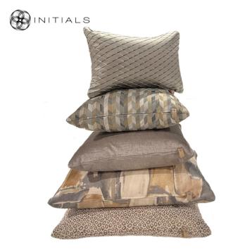 S/5 Cushions Silver Taupe