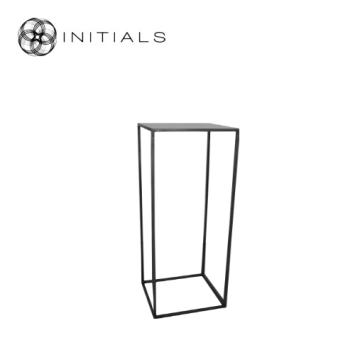 Flower Stand Metal Black Square
