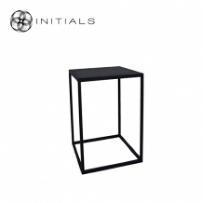 Table Iron Structure Matt Black With Connected Plate Square