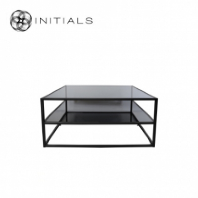 Coffee Table Metro 2 Smoke glass Iron Black