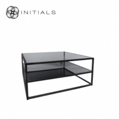 Coffee Table Metro 2 Smoke glass Iron Black