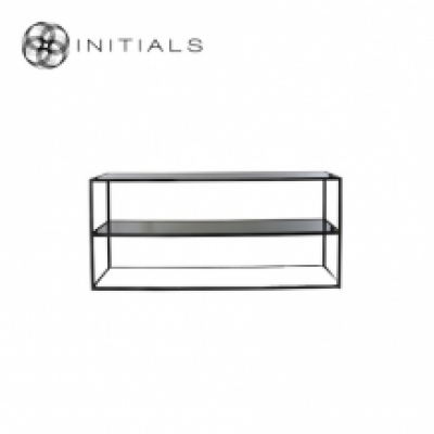 Side Table Broadway 2 Smoke Glass Iron Black