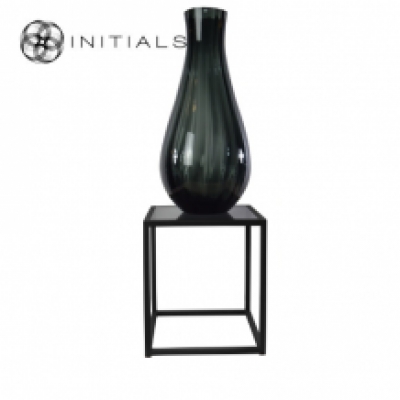 Table Skyline Smoke glass Iron Black Square