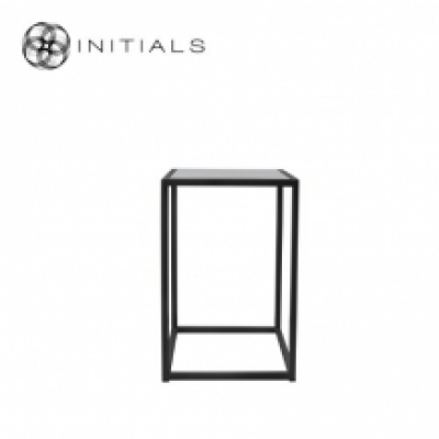 Table Skyline Smoke glass Iron Black Square