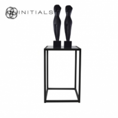 Table Skyline Smoke glass Iron Black Square