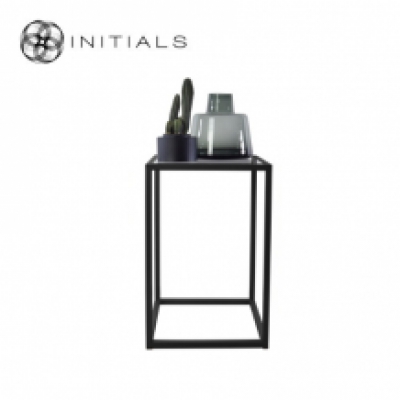 Table Skyline Smoke glass Iron Black Square