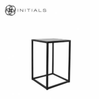 Table Skyline Smoke glass Iron Black Square