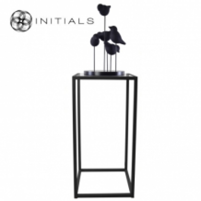 Table Skyline Smoke glass Iron Black Square