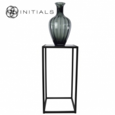 Table Skyline Smoke glass Iron Black Square