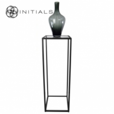 Table Skyline Smoke glass Iron Black Square