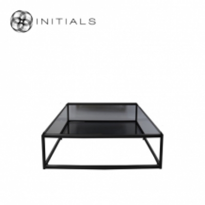 Coffee Table Metro Smoke Glass Iron Black