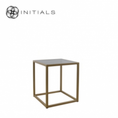 Table Skyline Smoke Glass Iron Gold Square