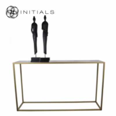 Side Table Iron Structure Matt Gold With Smoke Glass Plate Rectangular