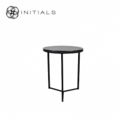 Table Skyline Smoke glass Iron Black Round Tri leg