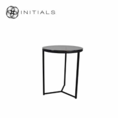 Table Skyline Smoke glass Iron Black Round Tri leg