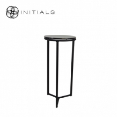 Table Skyline Smoke glass Iron Black Round Tri leg