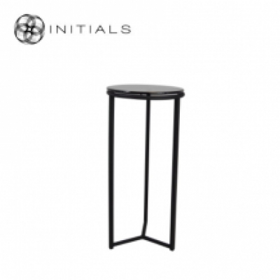 Table Skyline Smoke glass Iron Black Round Tri leg