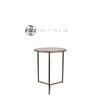 Tri leg Table Metro Raw Iron Metallic Brown Round