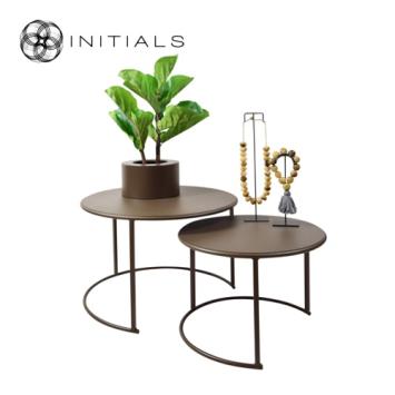 S/2 Coffee Table Metro Raw Iron Metallic Brown