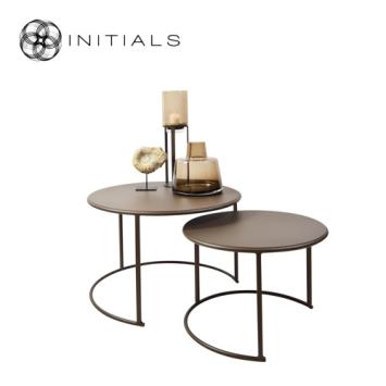 S/2 Coffee Table Metro Raw Iron Metallic Brown