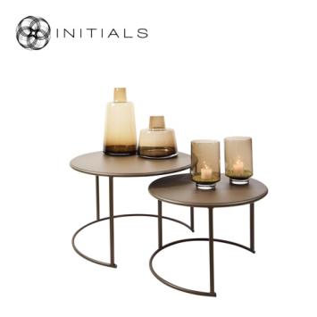 S/2 Coffee Table Metro Raw Iron Metallic Brown