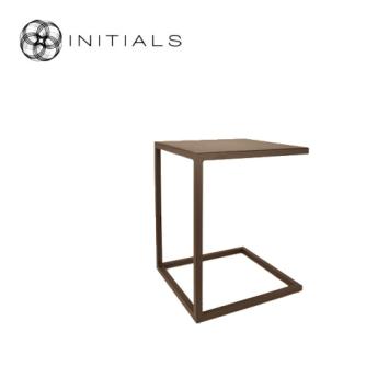 Bench Table Metal Metallic Brown Square