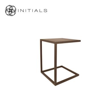 Bench Table Metal Metallic Brown Square