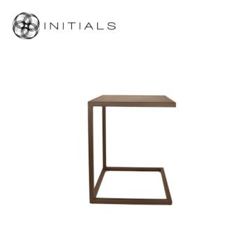 Bench Table Metal Metallic Brown Square