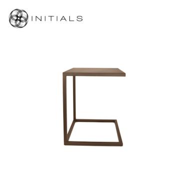 Bench Table Metro Raw Iron Metallic Brown Square