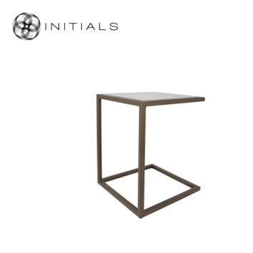 Bench Table Metro Topaz Glass Iron Metallic Brown Square