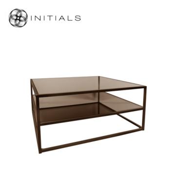 Storage Table 2 Topaz Glass Metal Metallic Brown
