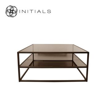 Storage Table 2 Topaz Glass Metal Metallic Brown
