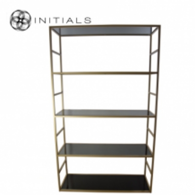 Cabinet 5 Skyscraper Smoke Glass Iron Gold