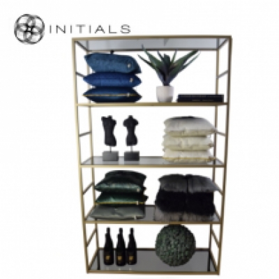 Cabinet 5 Skyscraper Smoke Glass Iron Gold