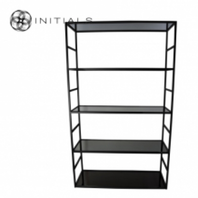 Cabinet 5 Smoke glass Iron Black