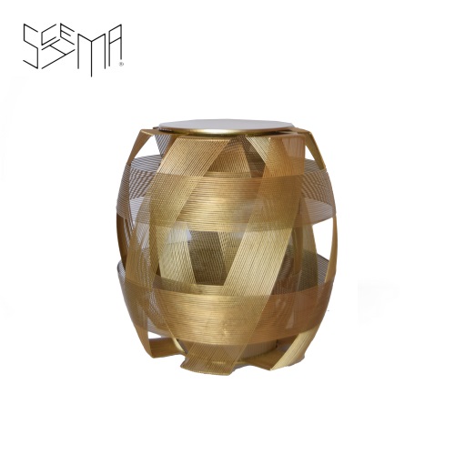 Stool Trigono Iron Wire Gold