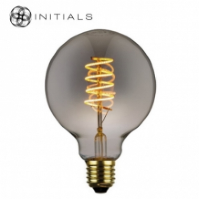 Light Bulb Globe Led Spiral Titanium/Smoke Glass Dimmable