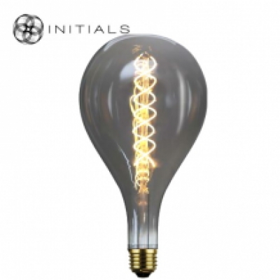 Light Bulb XXL Globe Led Spiral Titanium/Smoke Glass Dimmable