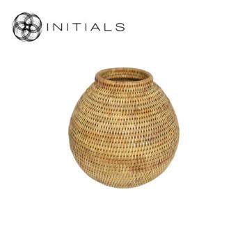 Vase Nature Osier Small Neck Burma Rattan Natural