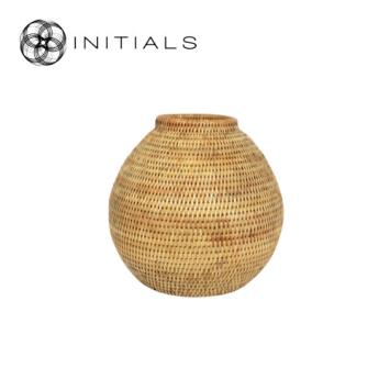 Vase Nature Osier Small Neck Burma Rattan Natural