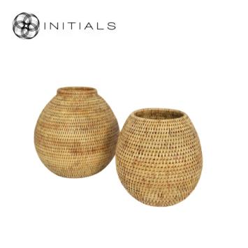 Vase Nature Osier Bol Burma Rattan Natural