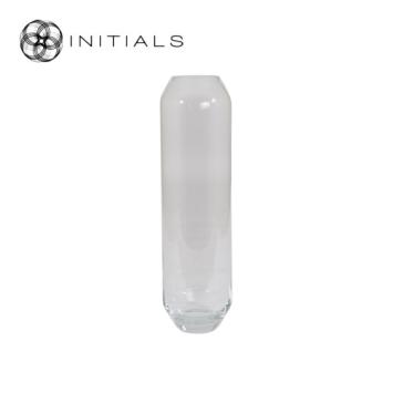 Vase Hexagon Clear Glass High