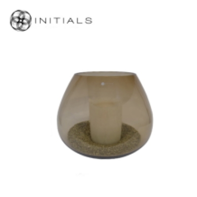 Vase | Candleholder Boudoir Bol Topaz Glass