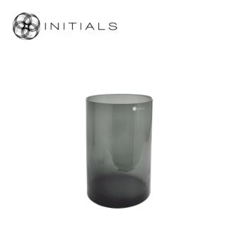Vase Serré Cylinder Smoke Glass 