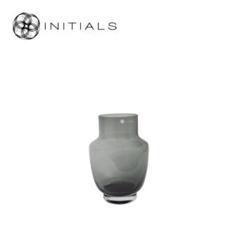 Vase Boudoir Tapered Neck Smoke Glass 